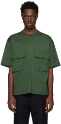 sacai Green Crewneck T-Shirt