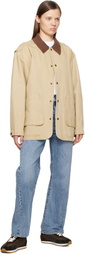 LE17SEPTEMBRE Beige Knit Collar Field Jacket