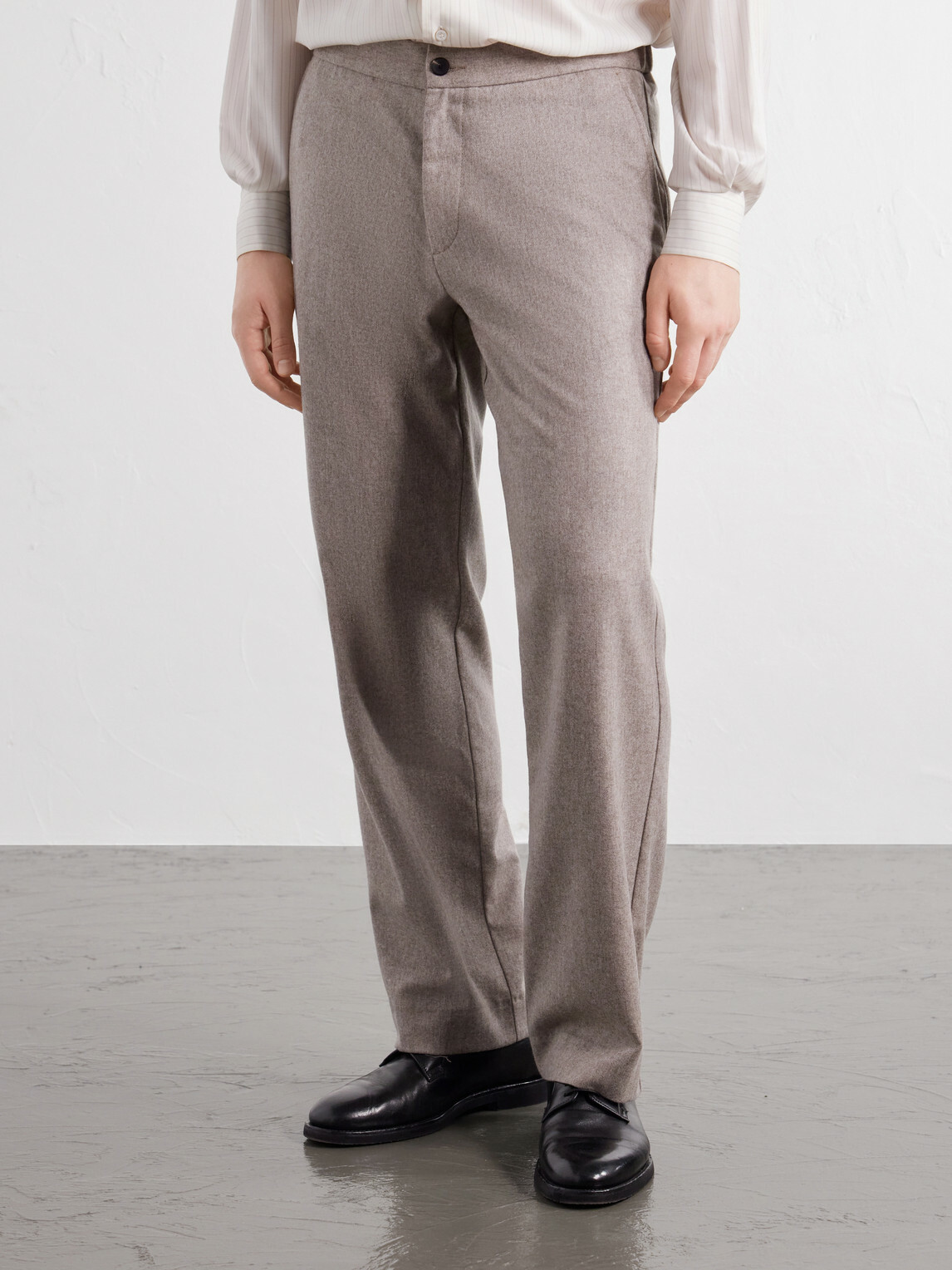 Mr P. - Straight-Leg Wool-Blend Flannel Trousers - Neutrals