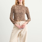 RIXO Women's Gardenia Mila Leopard Top in Brown