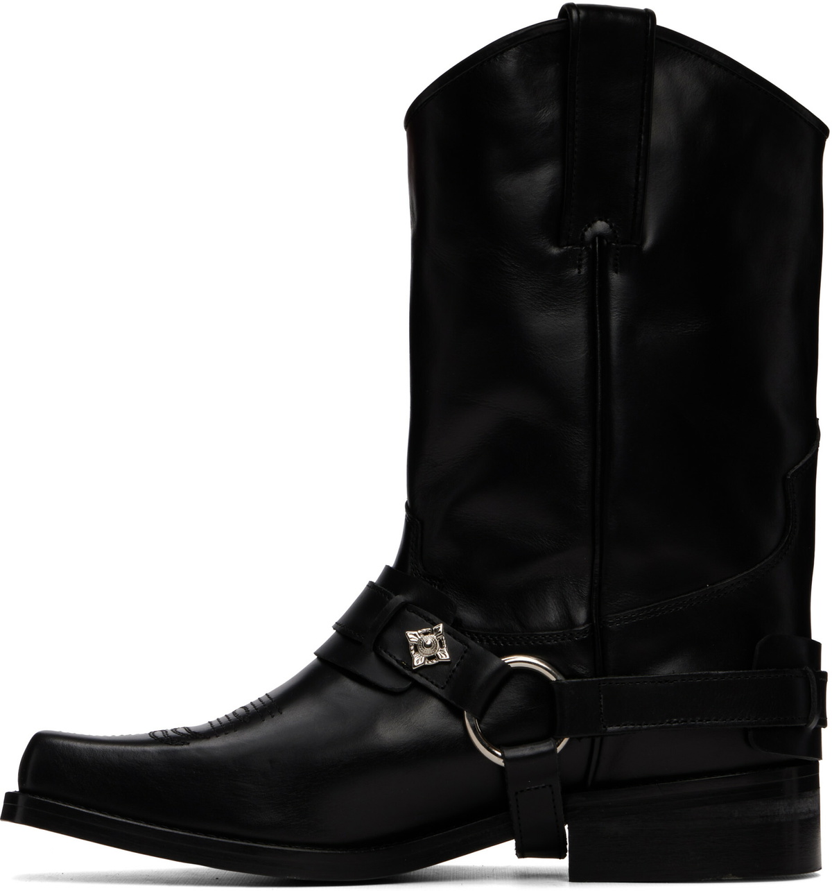 Toga Virilis Black Hard Leather Boots