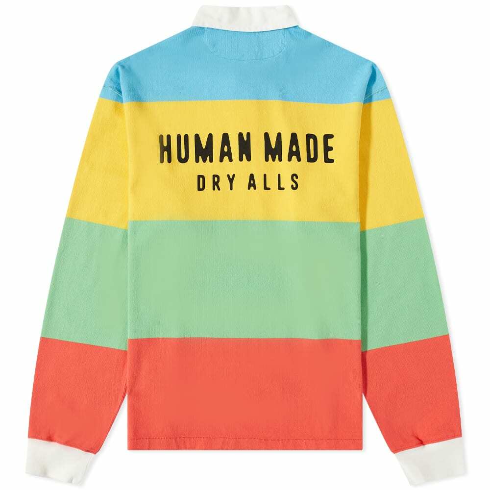 Human Made Multi Stripe Rugby Shirt in Yellow Human Made