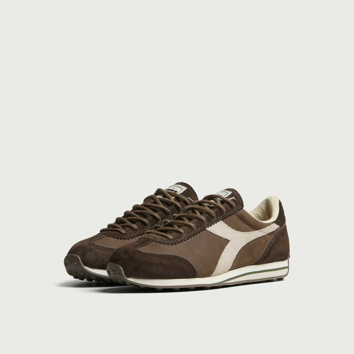 Diadora Men's Rally Waxed Sneaker in Brown Chestnut