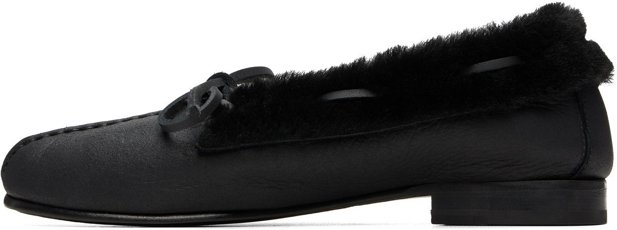 HEREU Black Tilla Shearling Loafers