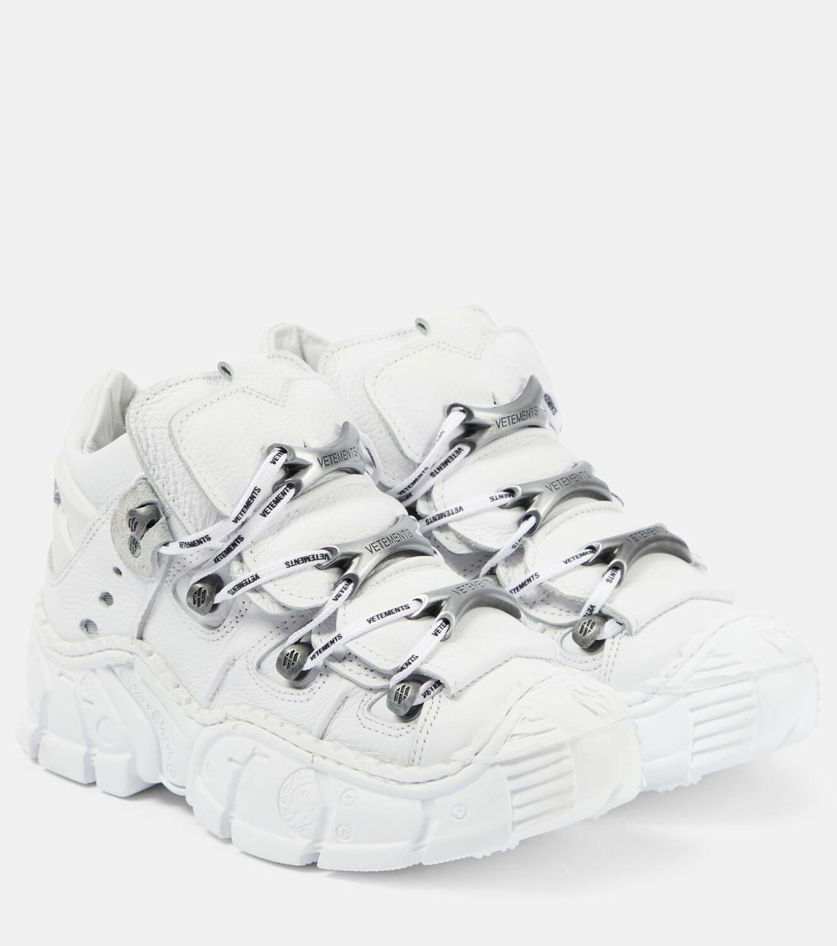 VETEMENTS: White New Rock Edition Platform Sneakers