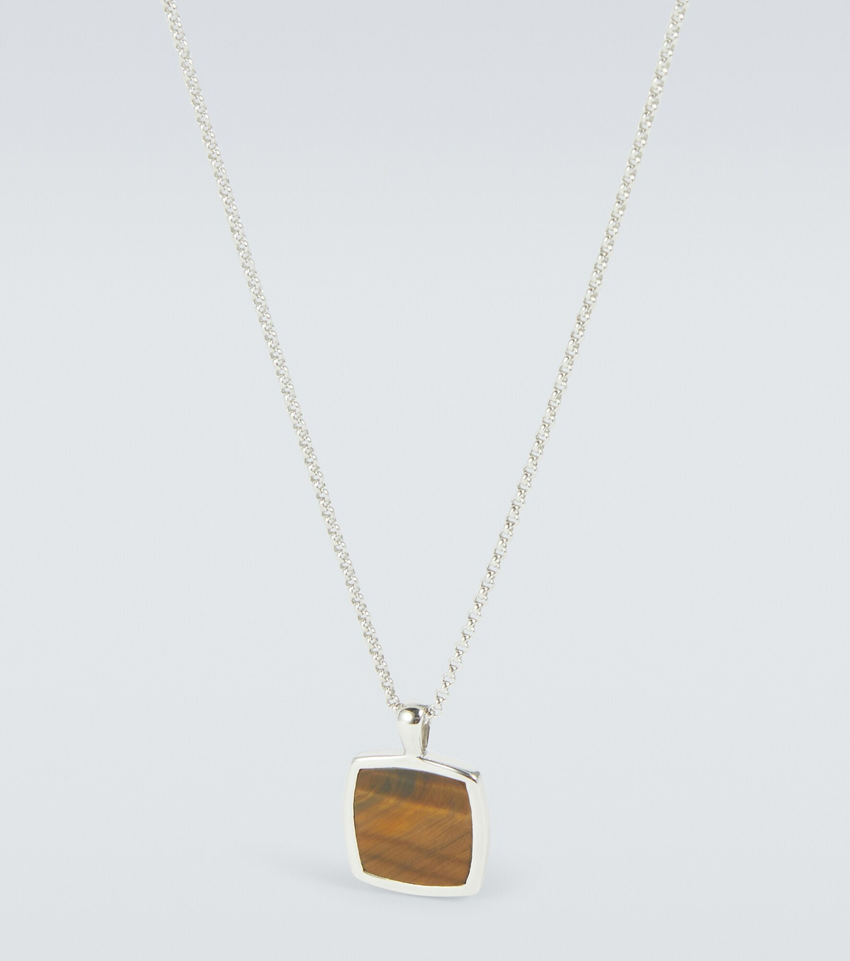 Tom Wood - Cushion sterling silver necklace with tiger eye stone 