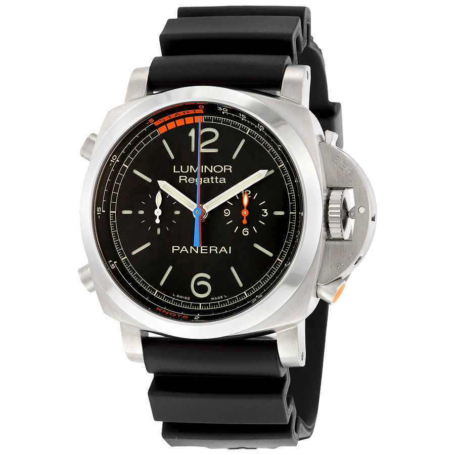 Panerai Luminor 1950 3 Day Chrono Flyback Regatta Black Dial Mens Watch PAM00526