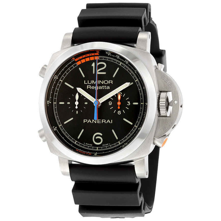 Photo: Panerai Luminor 1950 3 Day Chrono Flyback Regatta Black Dial Mens Watch PAM00526