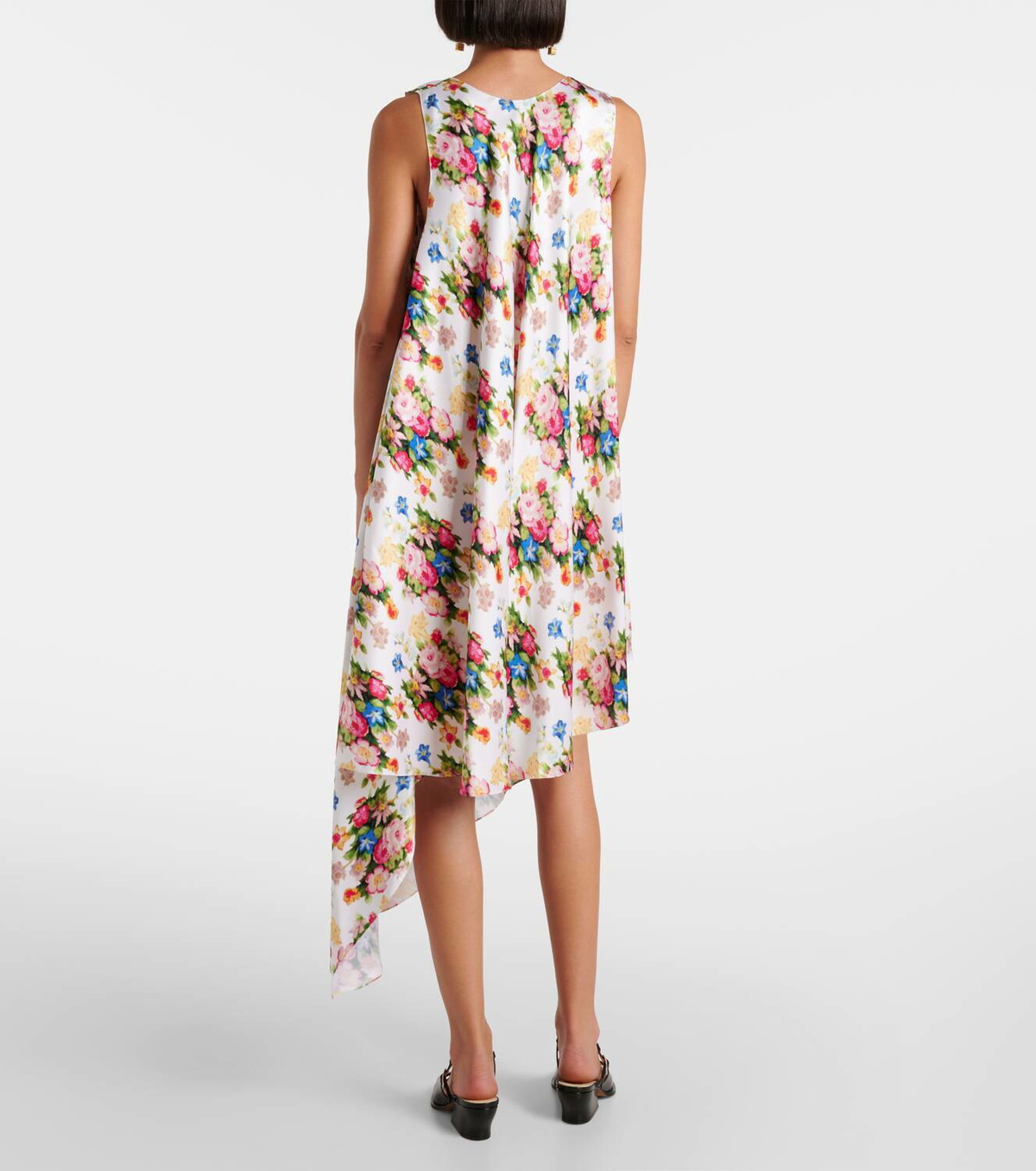 Loewe Floral ruffled silk midi dress Loewe