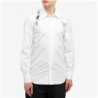 Alexander McQueen Men's Printed Harness Shirt in Optical White