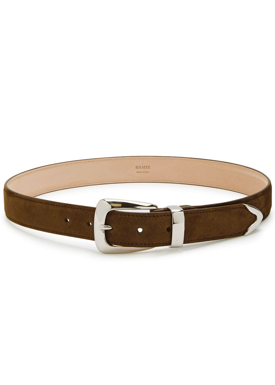 Khaite Benny Suede Belt Brown