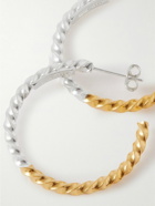 Jam Homemade - Kuru Kuru Twisted Silver and Gold-Plated Hoop Earrings