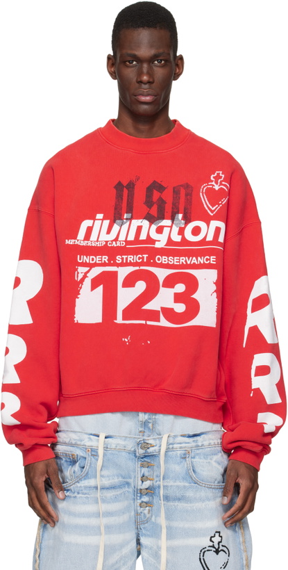 Photo: Rivington Roi Rebis Red Membership USO Crewneck Sweatshirt