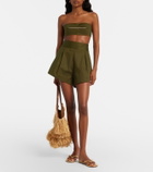 Adriana Degreas Cotton-blend bandeau top