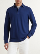 Loro Piana - Cotton-Piqué Polo Shirt - Blue