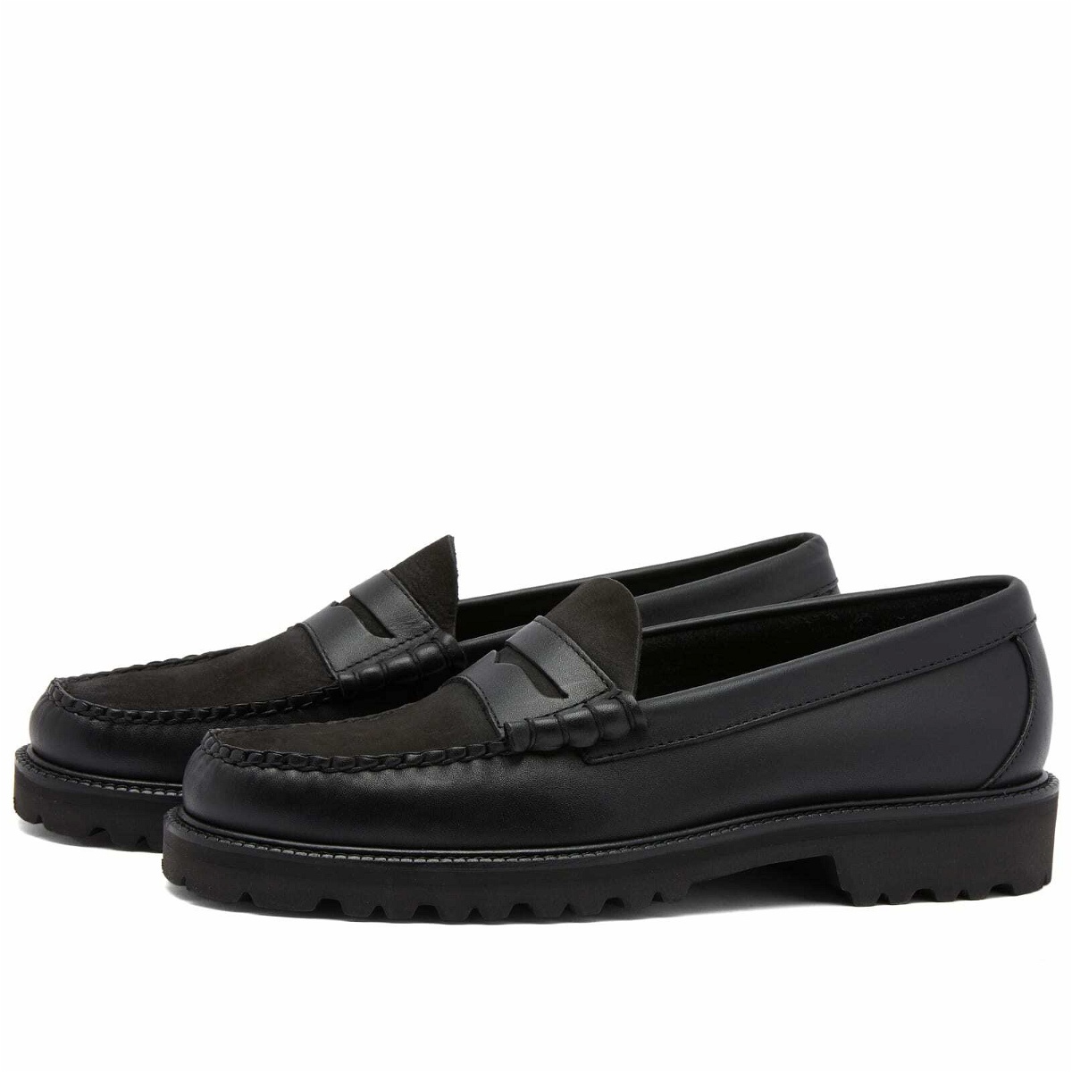 Bass Weejuns Men's Larson 90s Soft Penny Loafer in Black Leather Bass ...