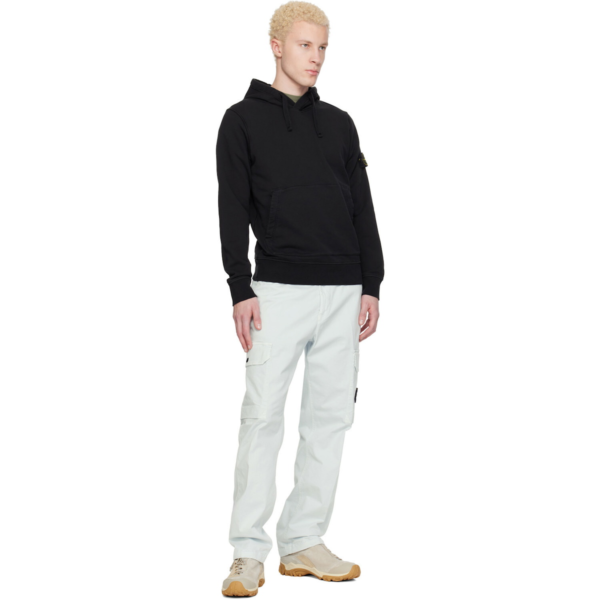 Stone Island Black 6100062 Organic Cotton Fleece Hoodie
