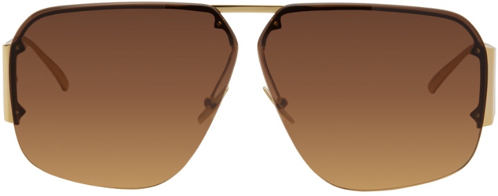 Photo: Bottega Veneta Gold Rimless Sunglasses