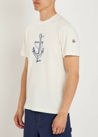 Moncler Embroidered Cotton T-shirt White