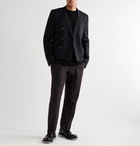 Rick Owens - Double-Breasted Cotton and Wool-Blend Flannel Blazer - Black