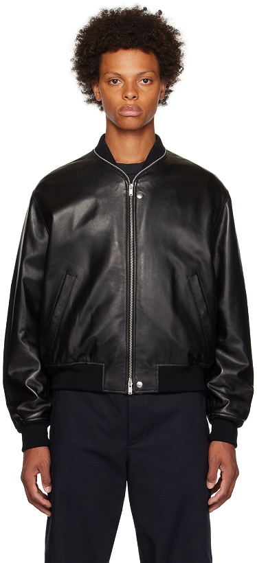 Photo: Jil Sander Black Two-Way Leather Jacket
