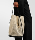 Alaïa Hip Large leather-trimmed bucket bag