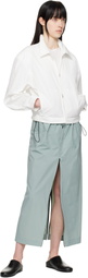 AMOMENTO White Cropped Zip-Up Jacket
