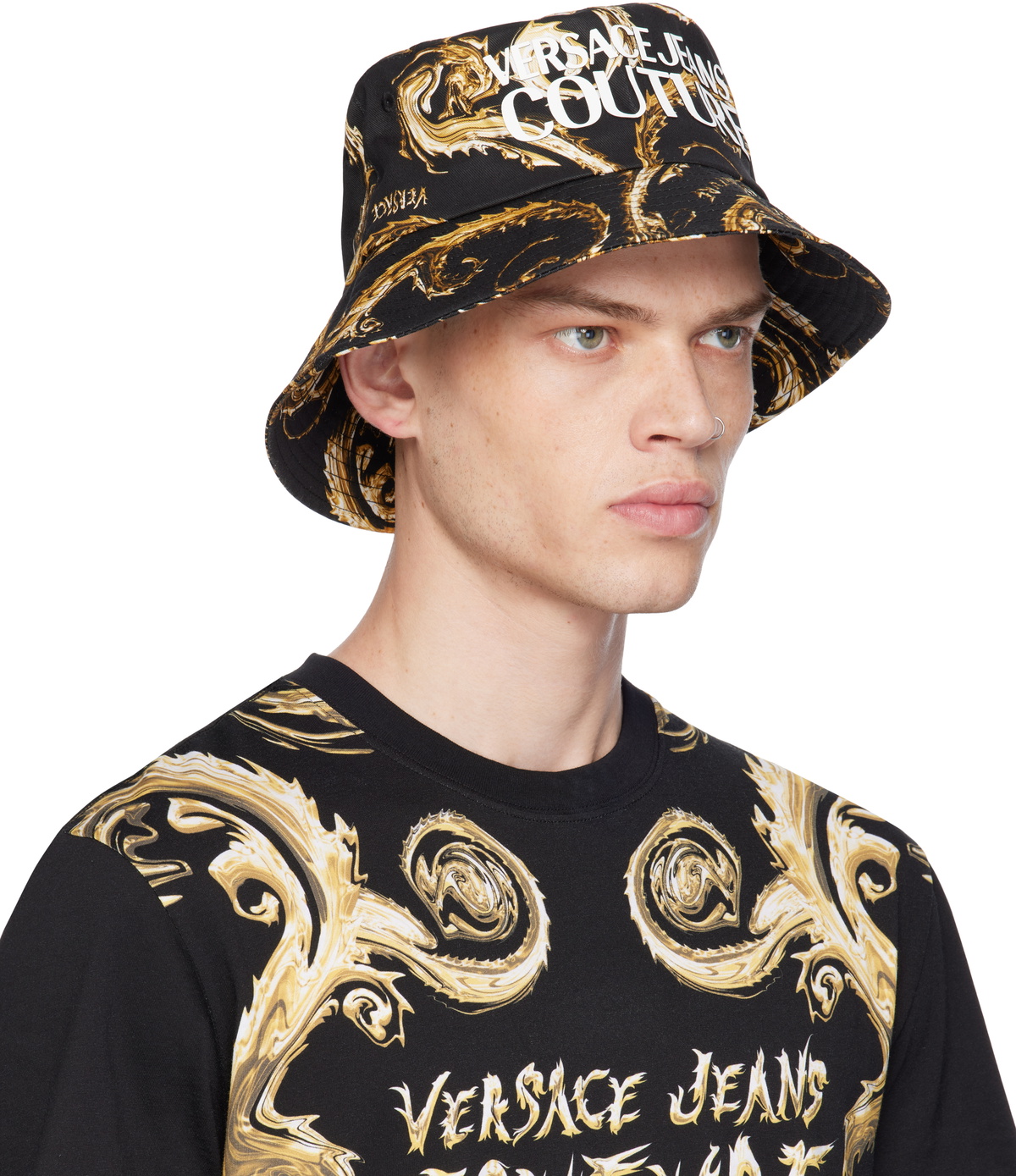 Versace Jeans Couture Black Chromo Couture Logo Hat Versace