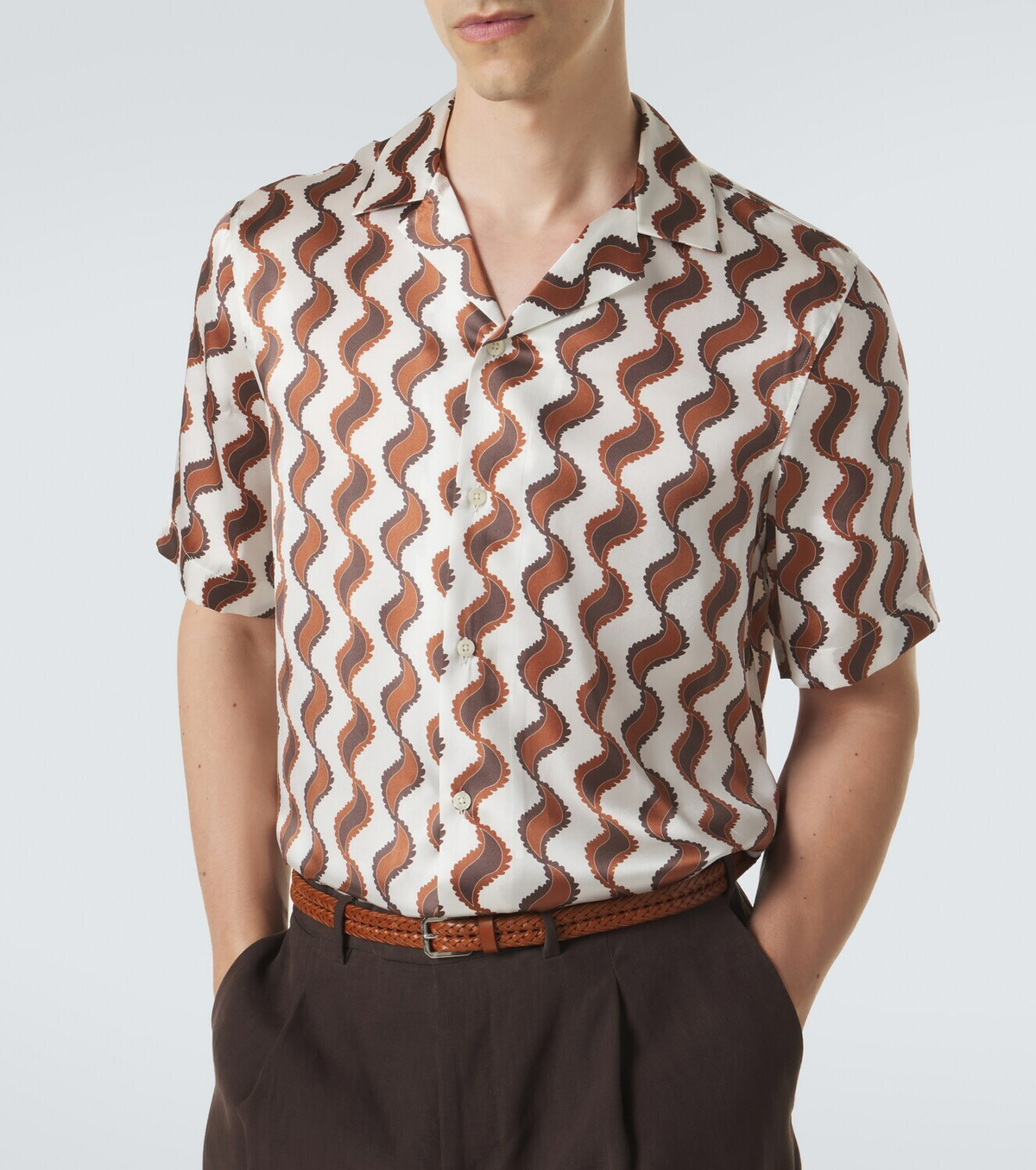 Frescobol Carioca Roberto printed silk bowling shirt