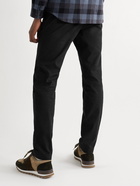 Theory - Zaine Slim-Fit Stretch-Cotton Flannel Trousers - Black