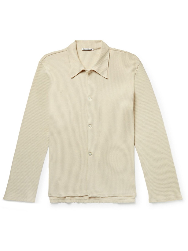 Photo: Our Legacy - Retreat Ribbed Cotton-Blend Shirt - Neutrals