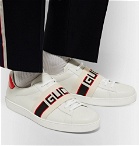 Gucci - Logo-Print Leather Sneakers - Men - White