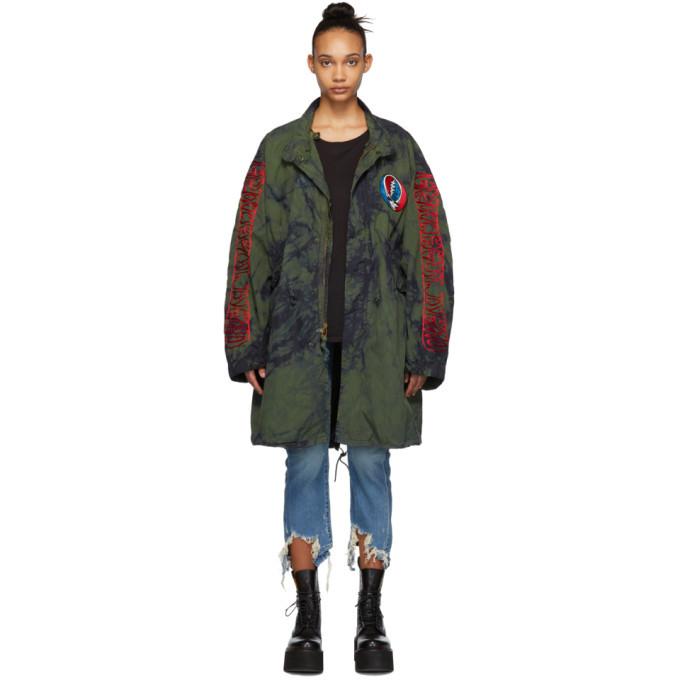 R13 Khaki Tie Dye Grateful Dead Coat R13