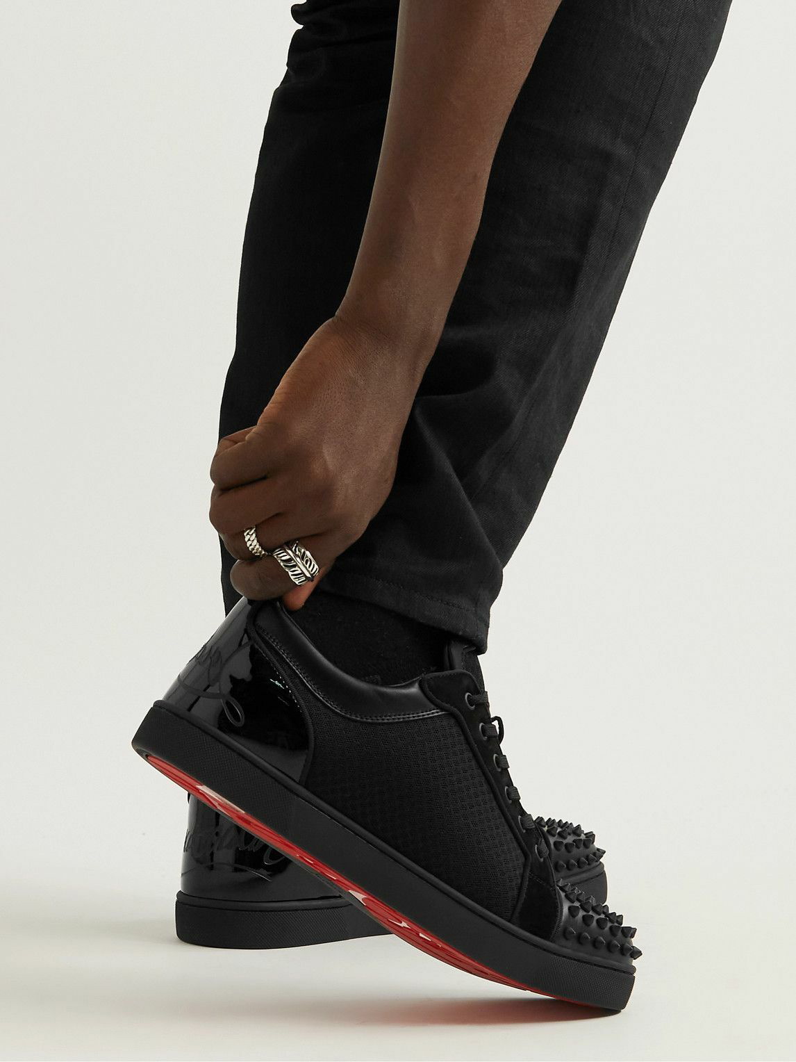 Christian Louboutin Fun Louis Junior Spikes Sneakers in Black for Men