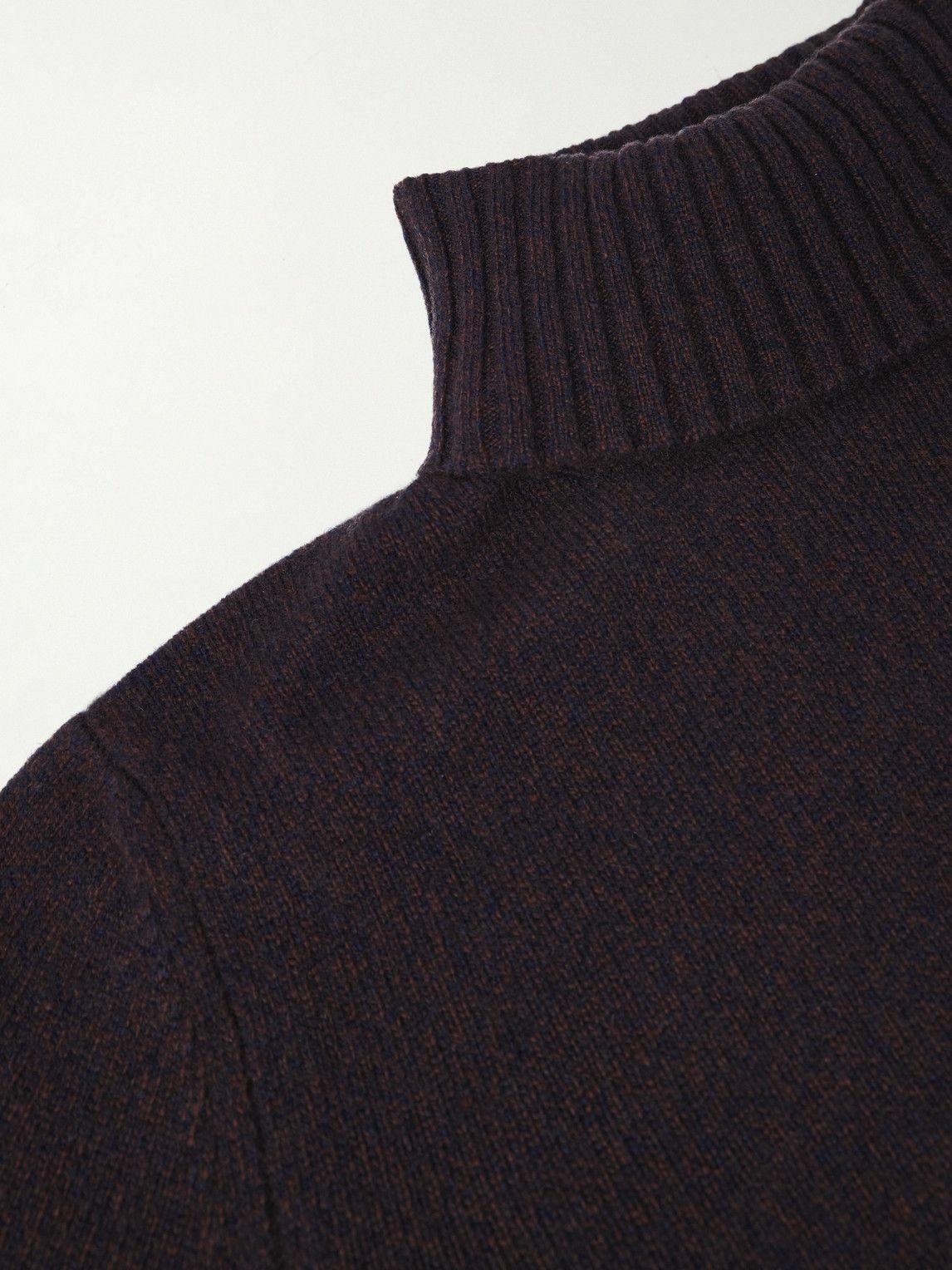 De Petrillo - Wool and Cashmere-Blend Rollneck Sweater - Burgundy