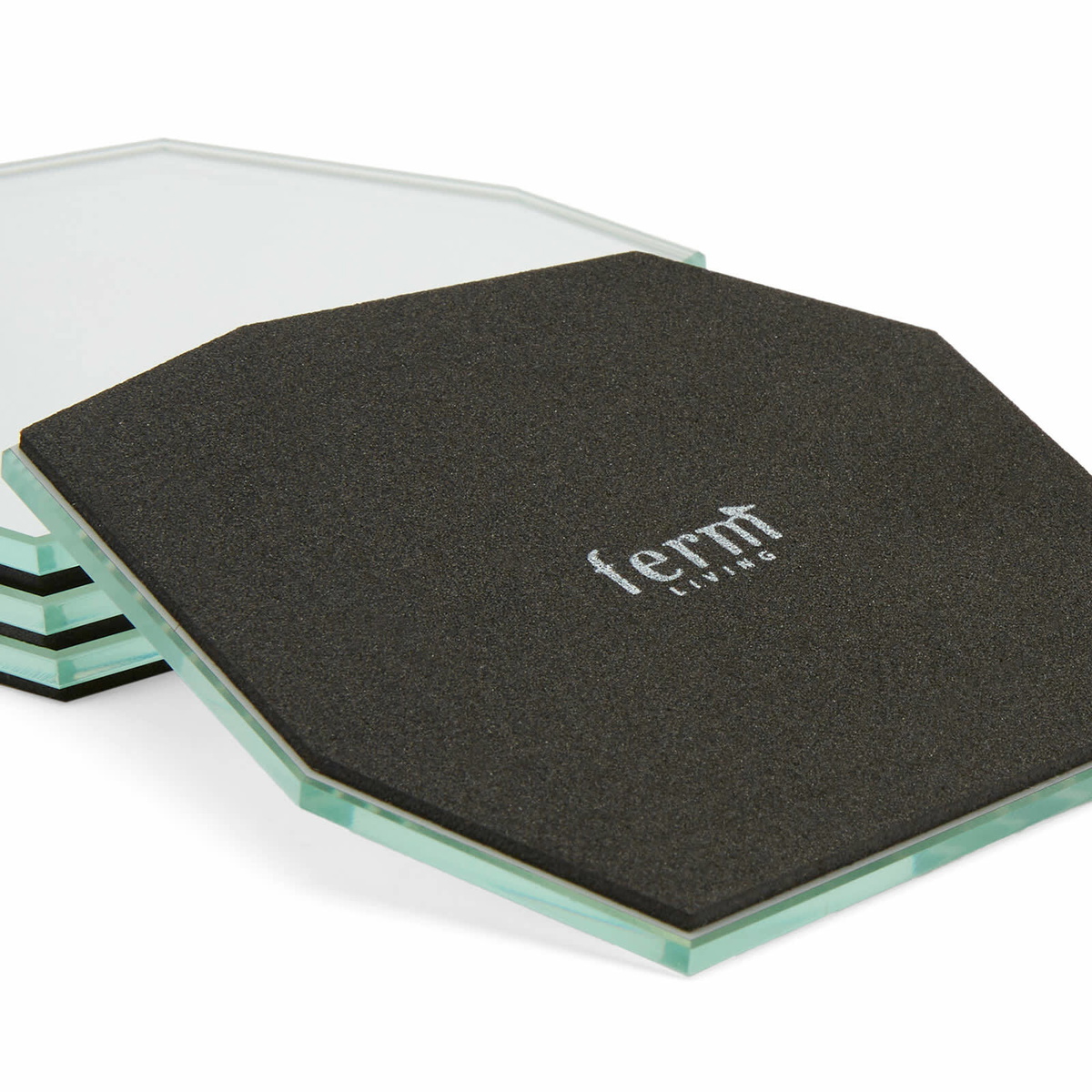 ferm LIVING Shard Coasters - Set of 4 in Clear 