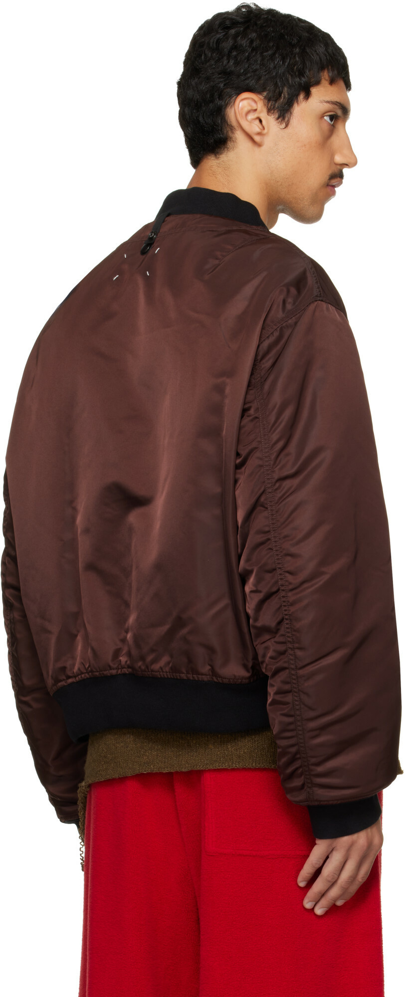 Maison Margiela Brown & Black Reversible Bomber Jacket
