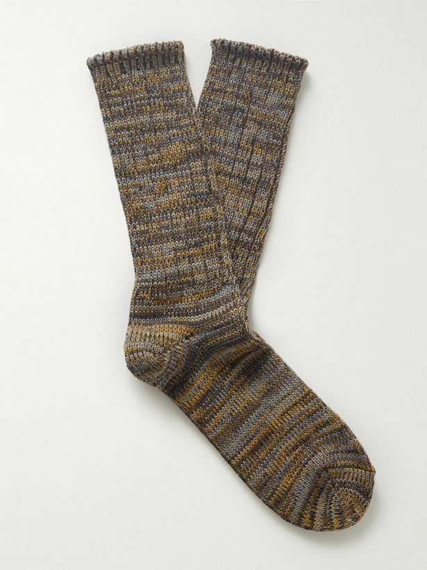 Photo: Anonymous ism - Ribbed Stretch-Cotton Socks
