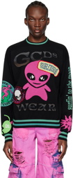 GCDS Black Surfing Wirdo Sweater