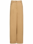 ALBERTA FERRETTI High Rise Linen Blend Wide Pants