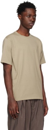 AURALEE Taupe Luster Plaiting T-Shirt