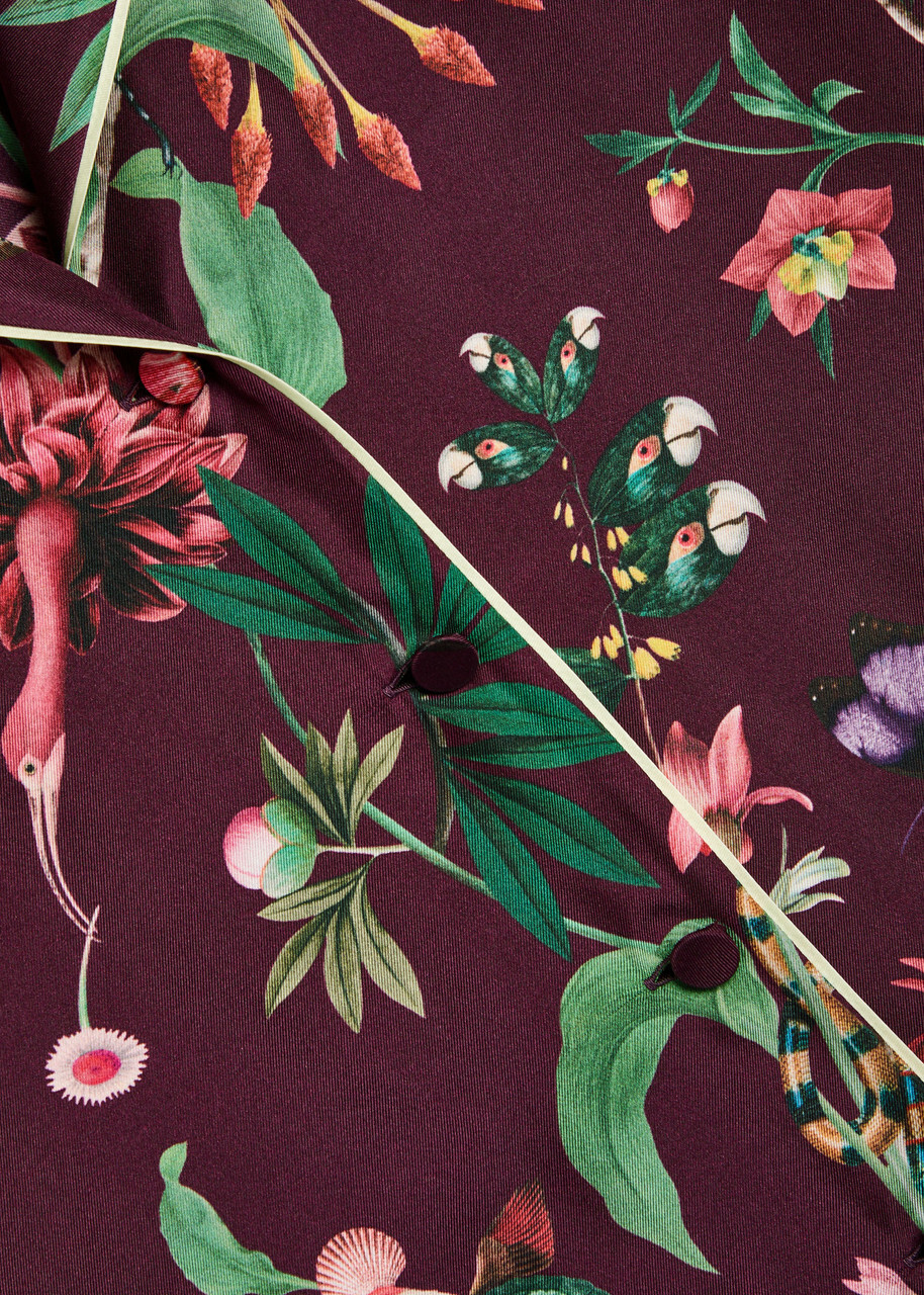 LA Double J Zooflora Printed Silk-twill Shirt Multicoloured