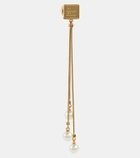 Miu Miu Faux pearl and brass earrings