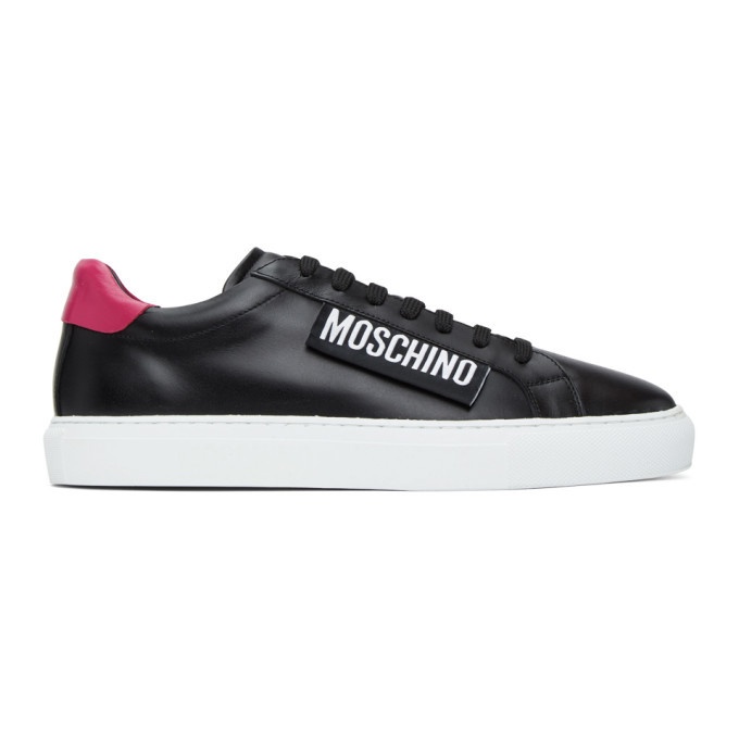 Photo: Moschino Black and Pink Label Sneakers