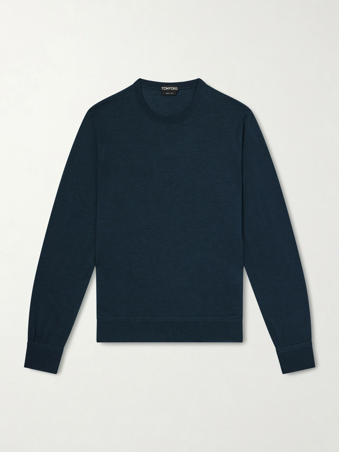 TOM FORD 紺色　ニット TOM FORD - Slim-Fit Cashmere and Silk-Blend Sweater - Blue TOM FORD