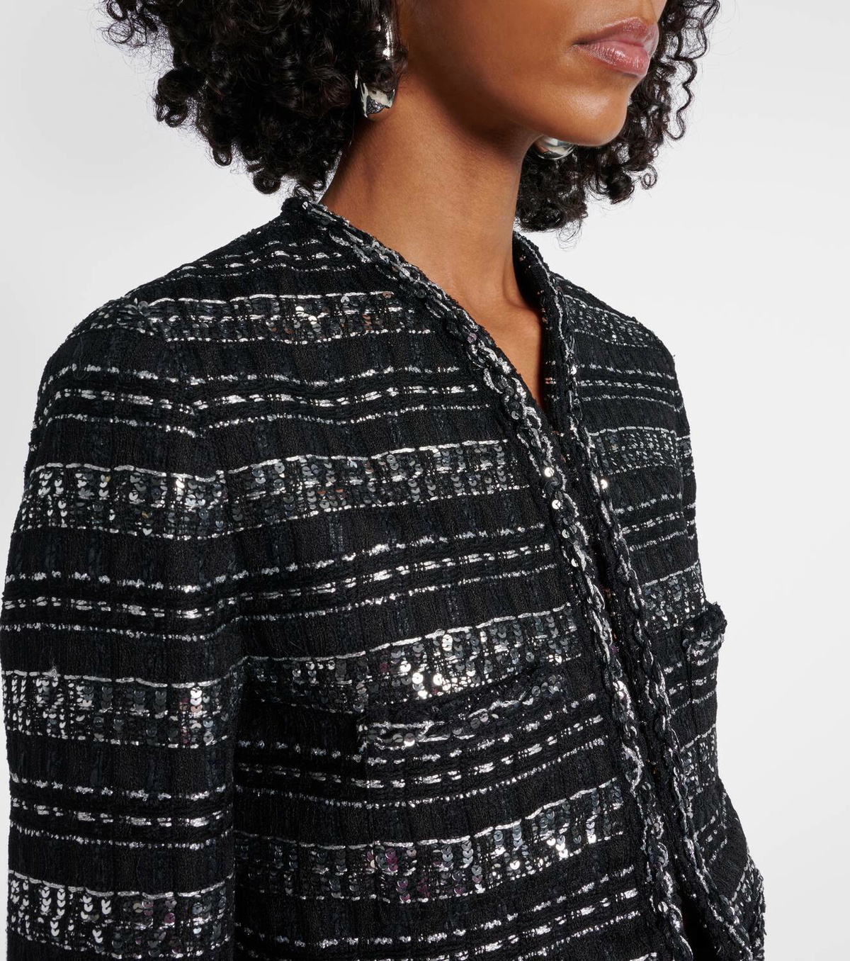 Giambattista Valli Cropped lamé jacket