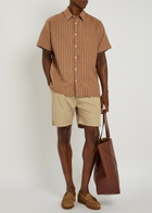 Oliver Spencer Belted Cotton Shorts Beige