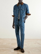 Loro Piana - Austin Corduroy-Trimmed Denim Jacket - Blue