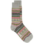 Beams Plus Men's Fair Isle Sock in Grey Base