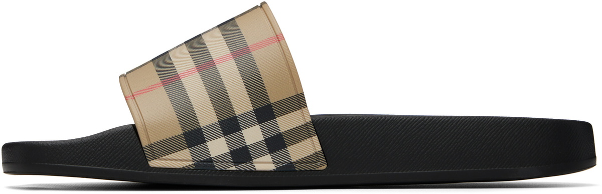Burberry Beige Check Slides